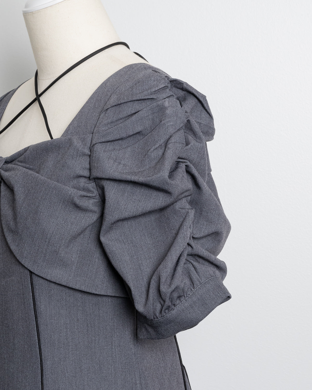 フロントリボンフレアロングワンピース