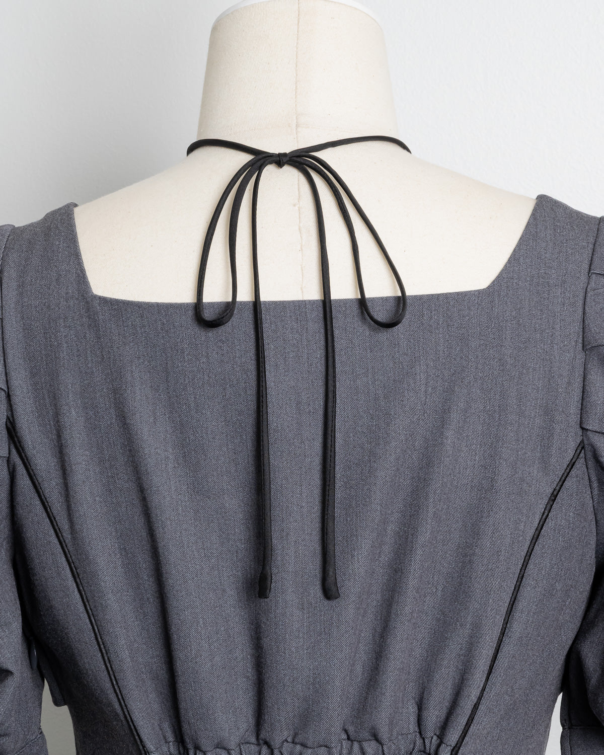 フロントリボンフレアロングワンピース