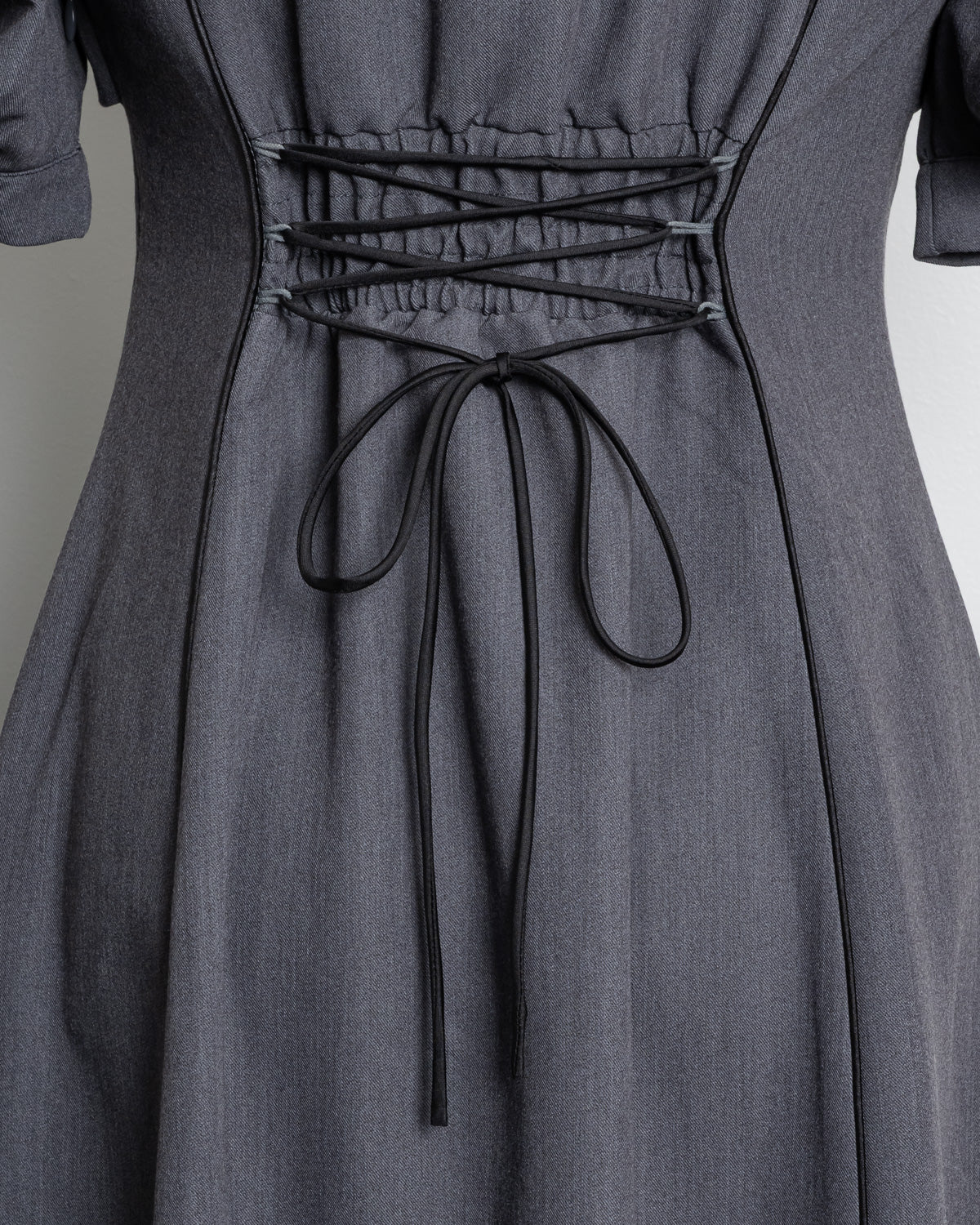 フロントリボンフレアロングワンピース