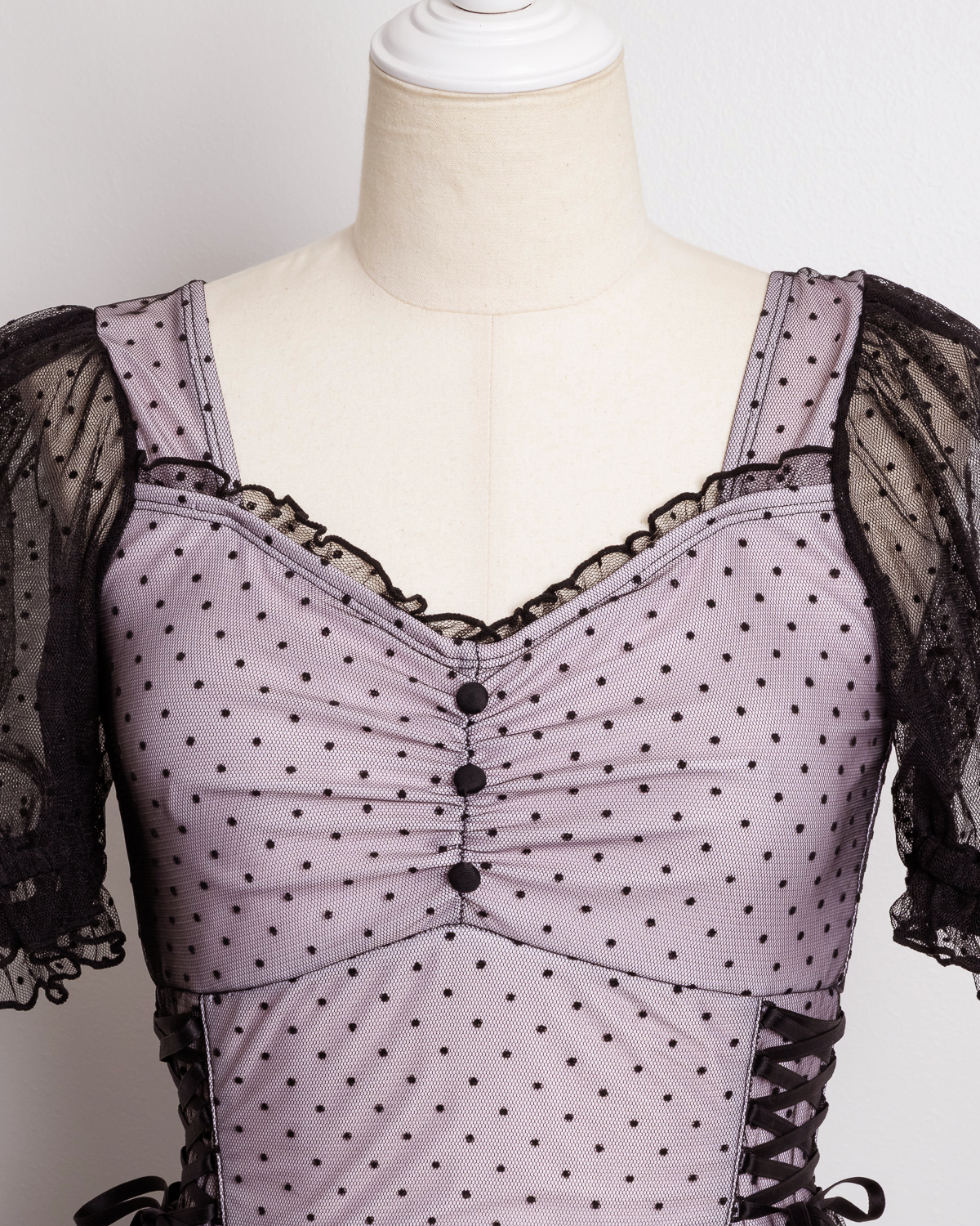 ドットチュールワンピーススイムウェア