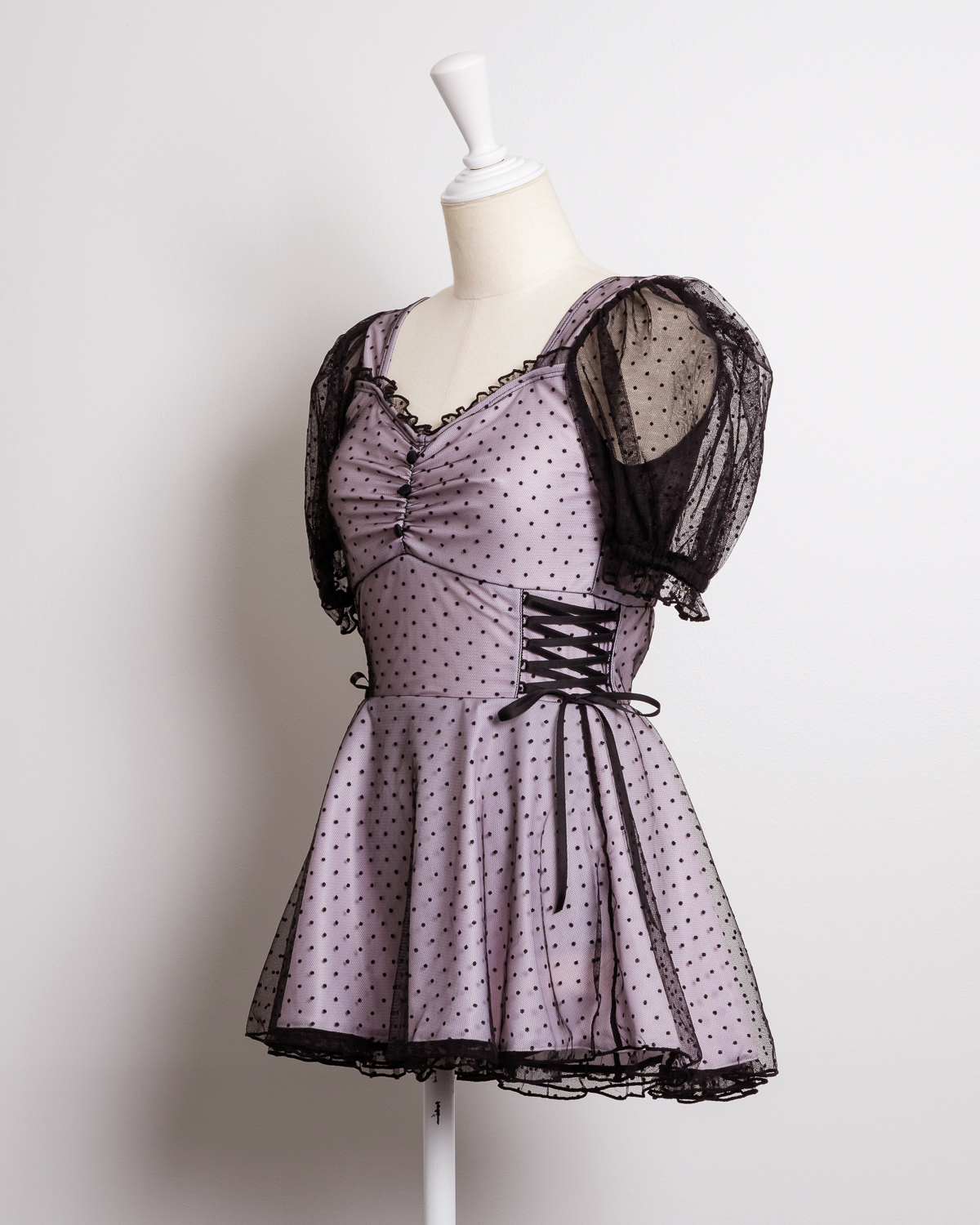 ドットチュールワンピーススイムウェア