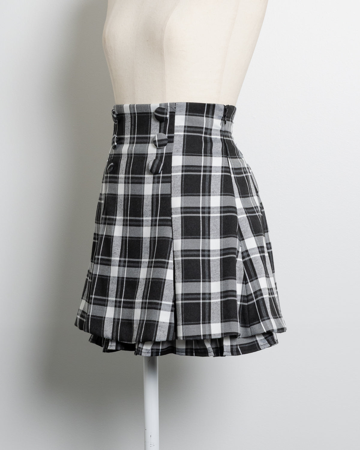 フロントボタンタックフレアスカパン