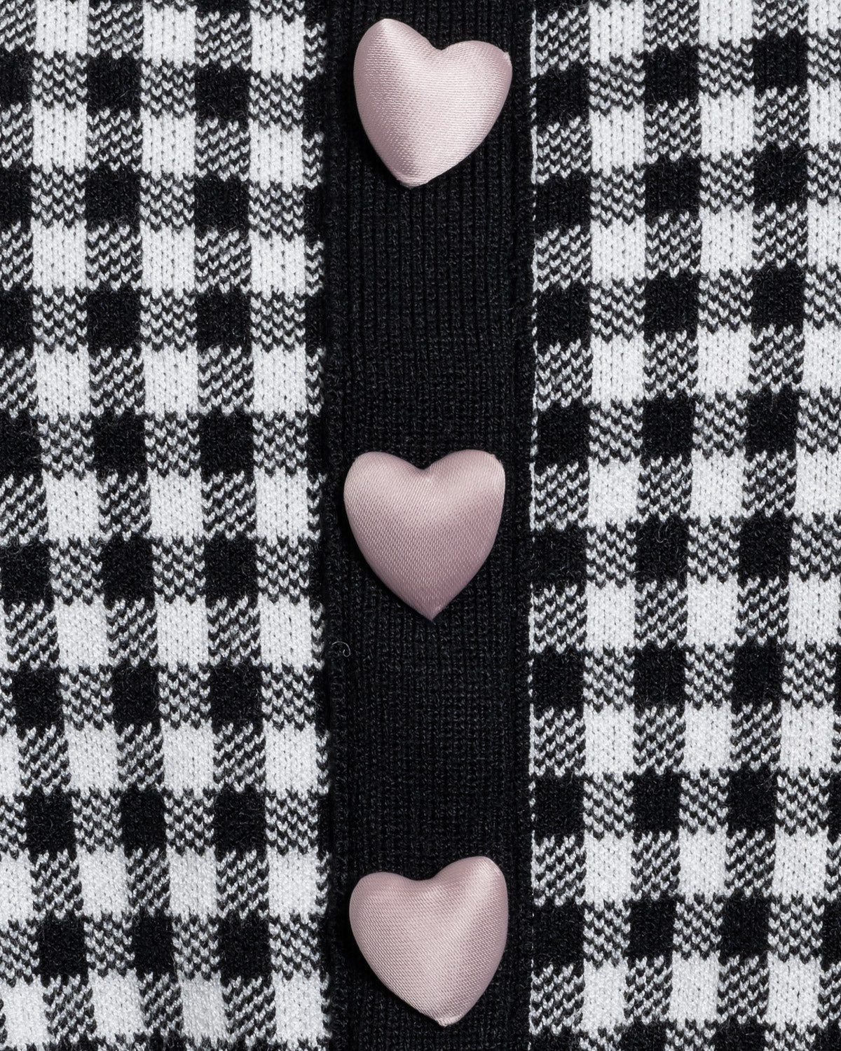 ハートボタンレーステープニット