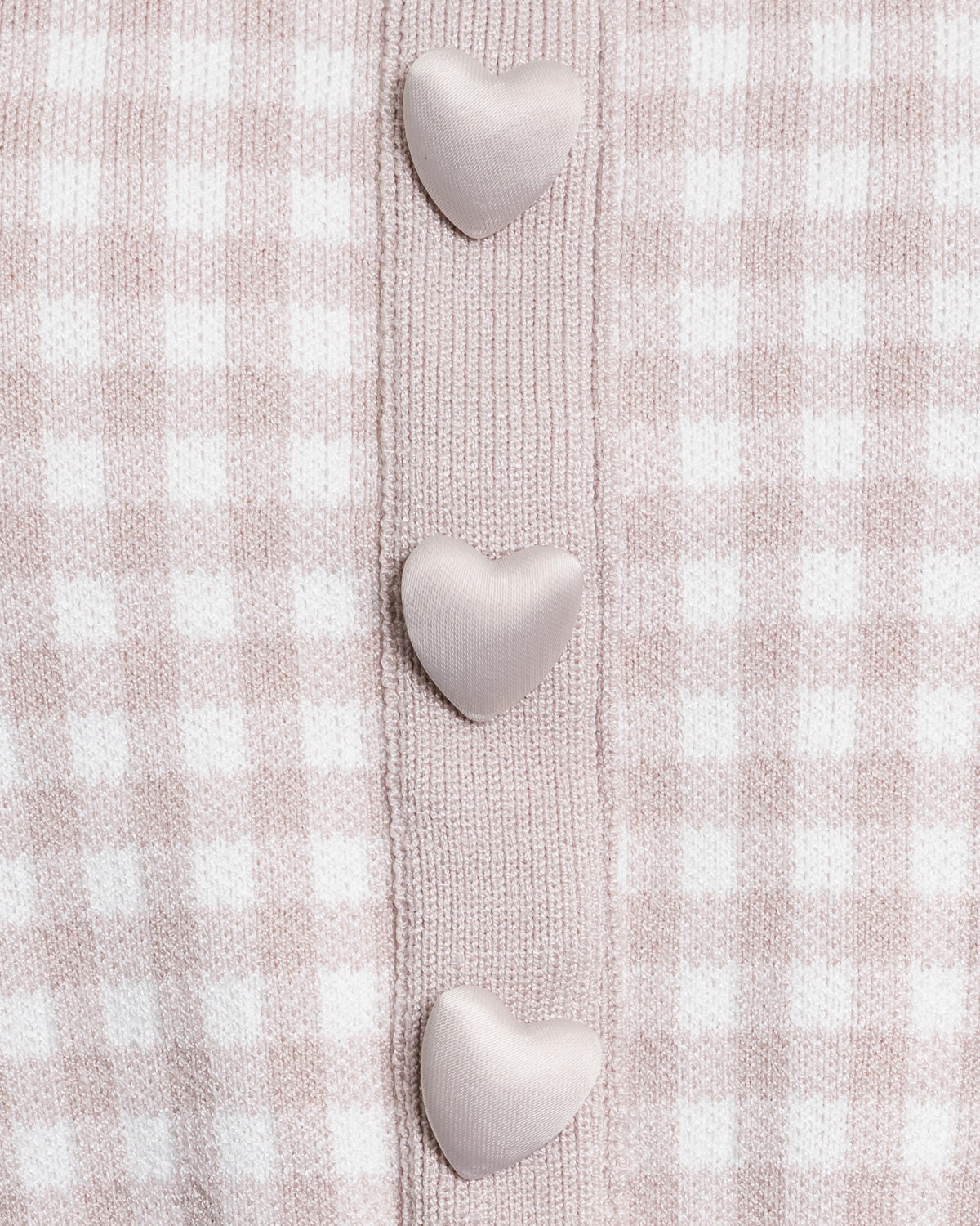 ハートボタンレーステープニット