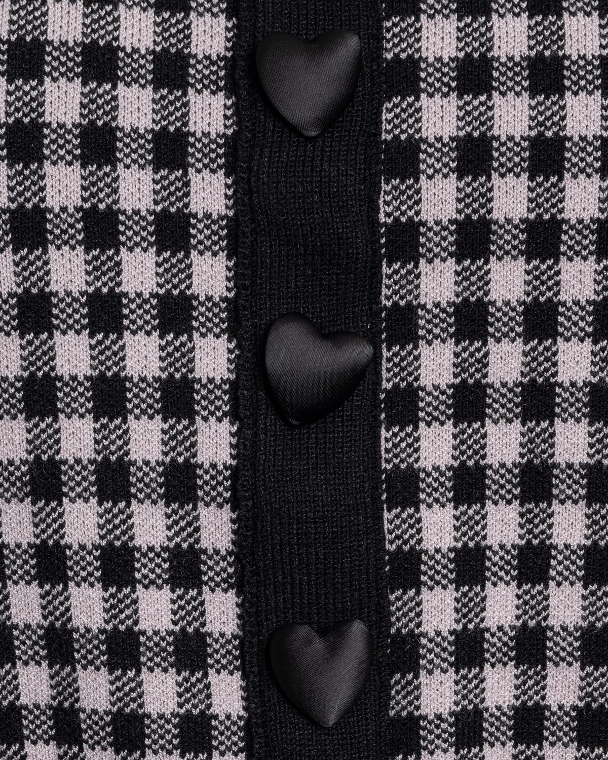 ハートボタンレーステープニット