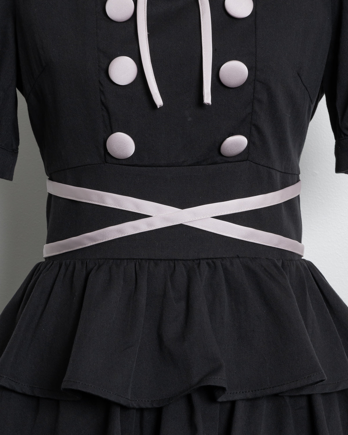 クロスベルト半袖ティアードミニワンピース