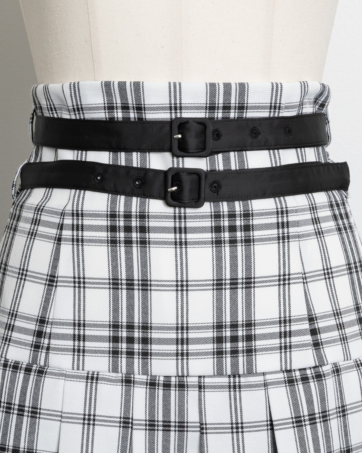 ダブルベルトプリーツフリルスカート
