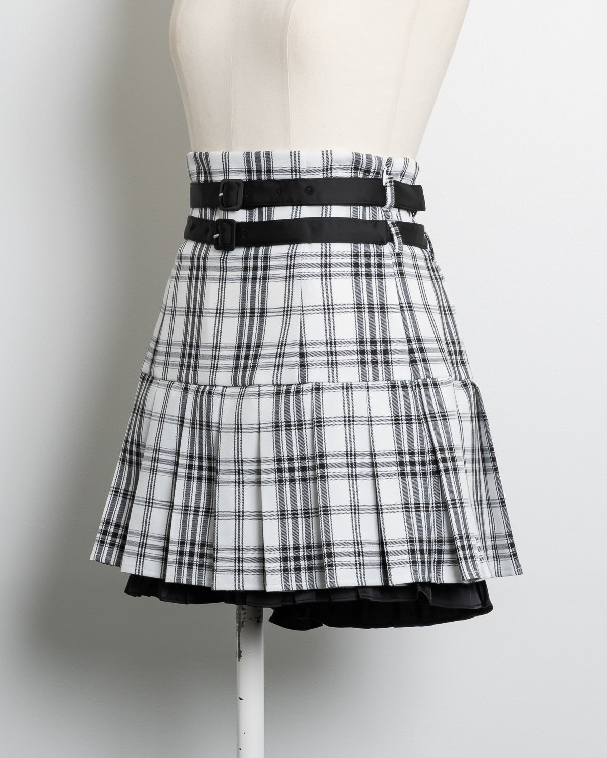 ダブルベルトプリーツフリルスカート