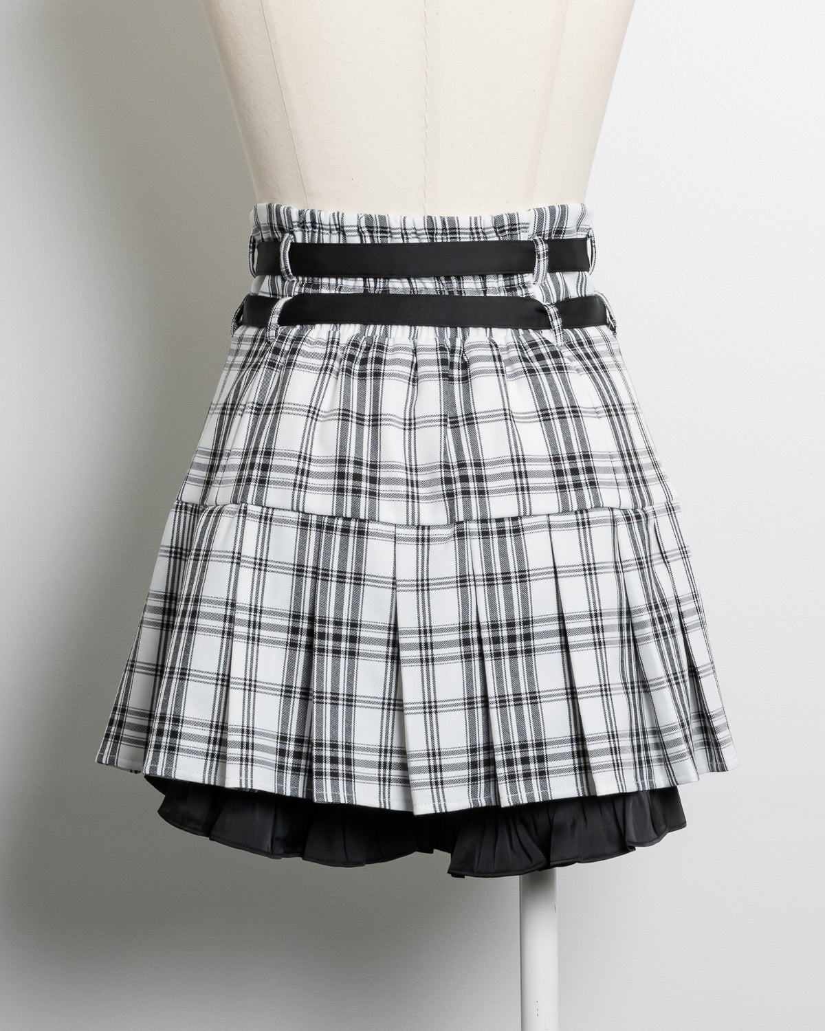 ダブルベルトプリーツフリルスカート