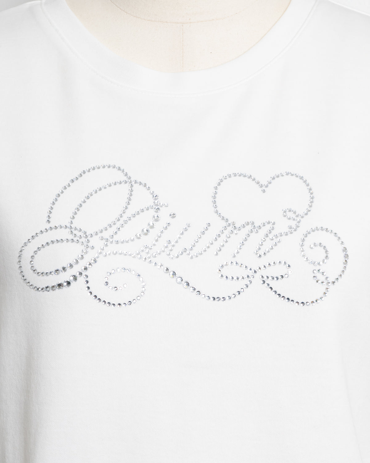 ラインストーンハートロゴTシャツ