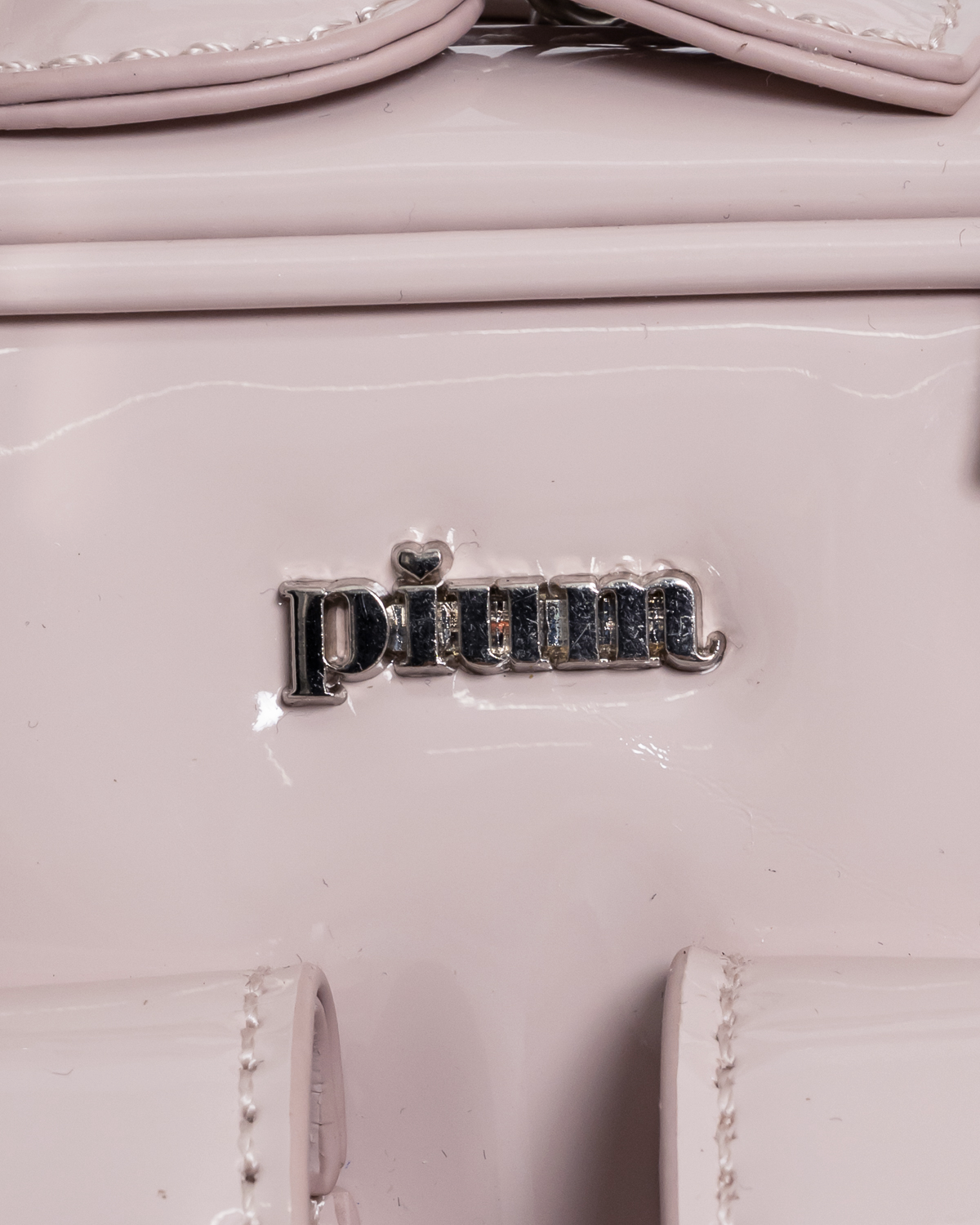 リボンポケットエナメルミニボストンバッグ