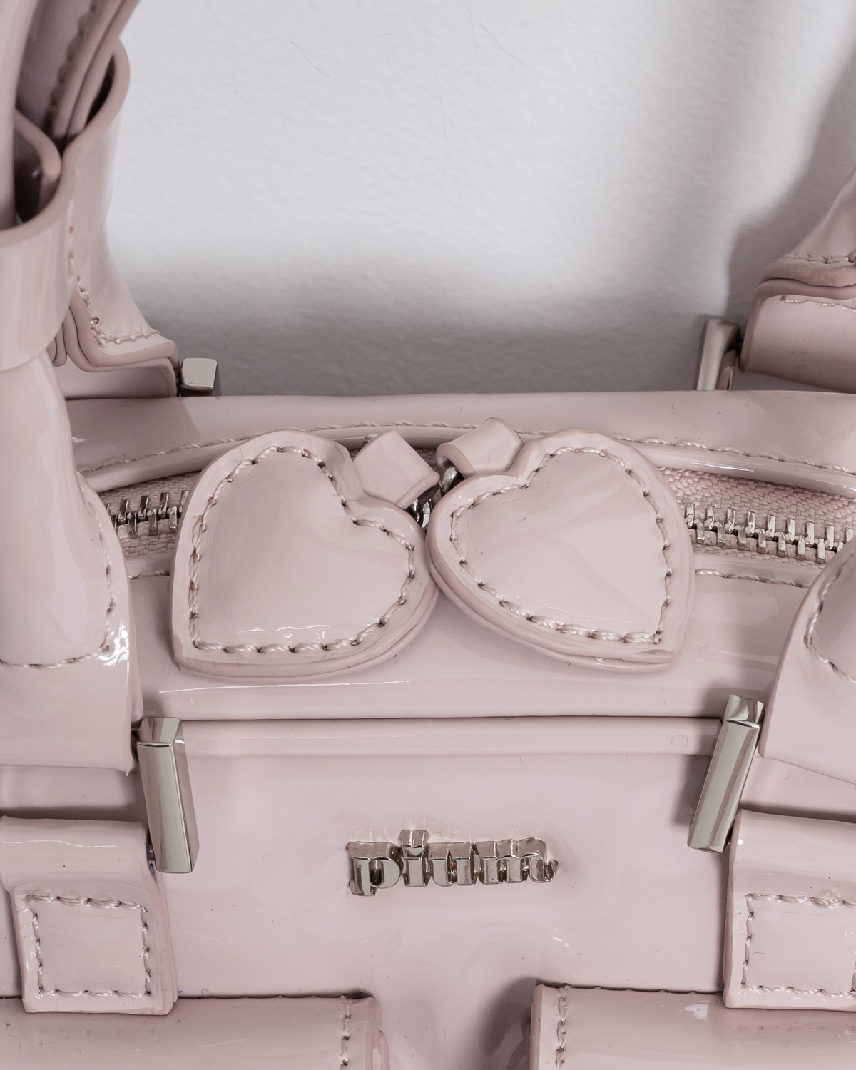 リボンポケットエナメルミニボストンバッグ