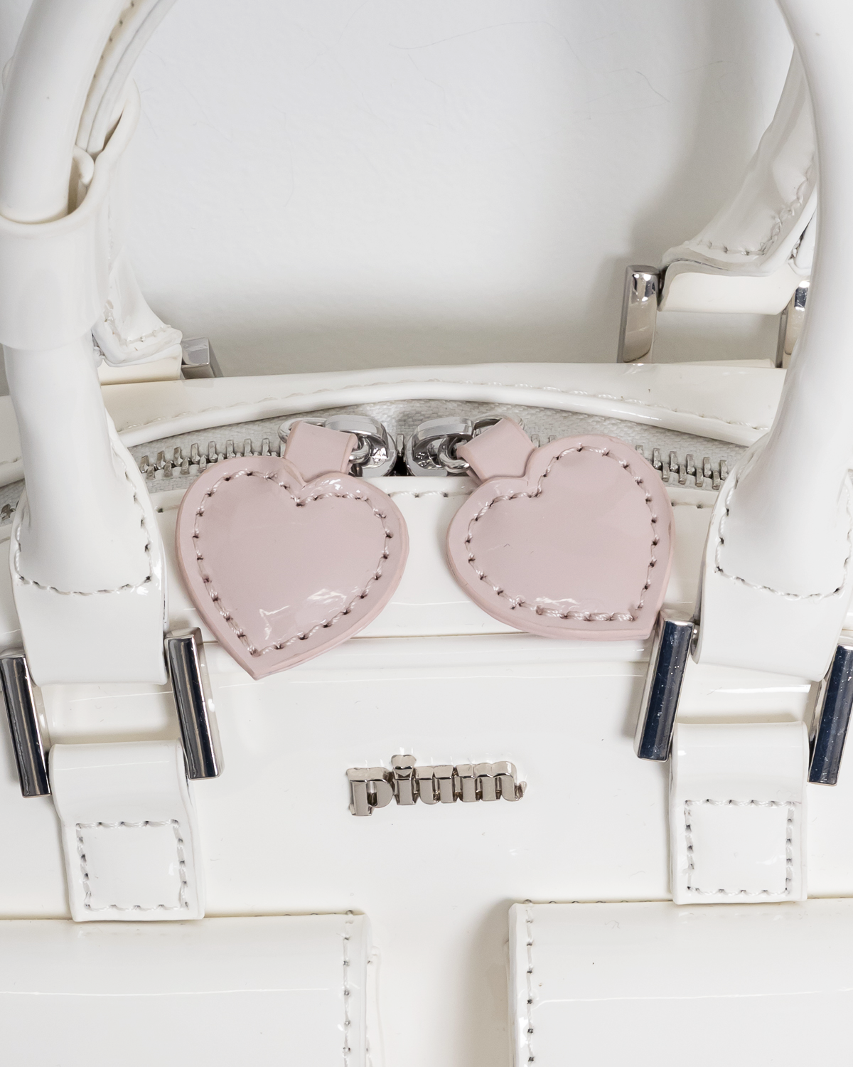 リボンポケットエナメルミニボストンバッグ