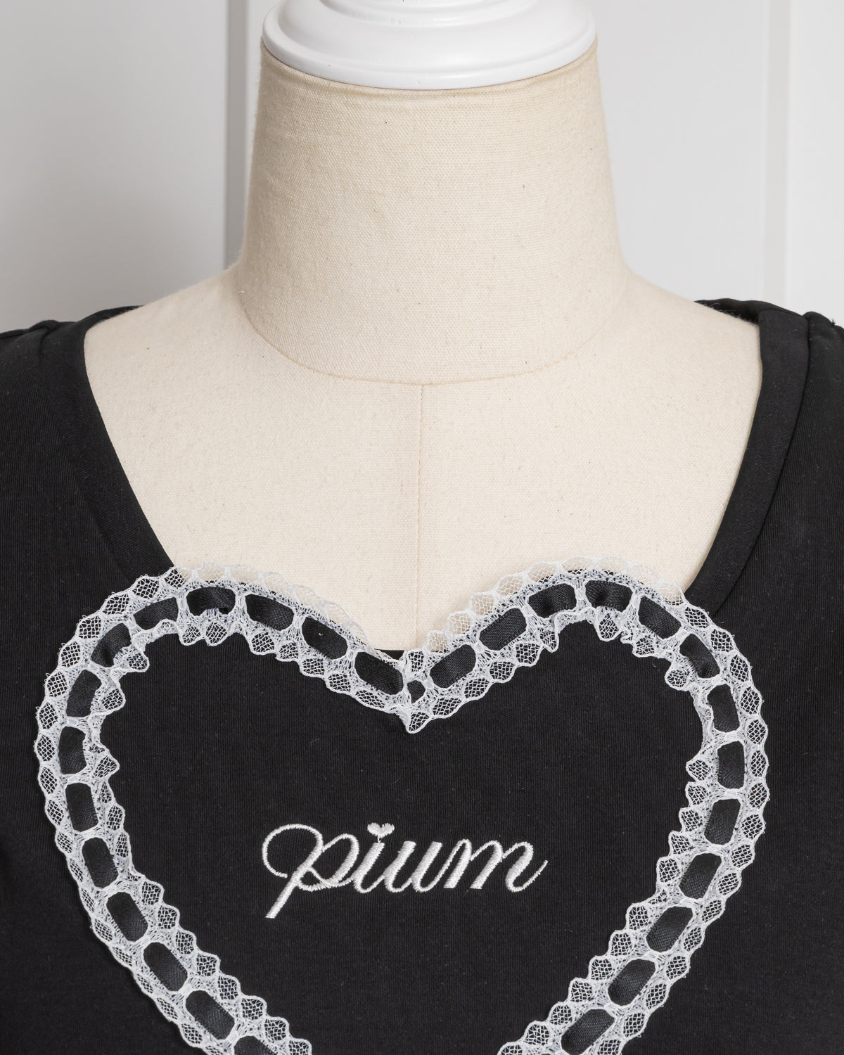 ハートレースパフスリーブTシャツ