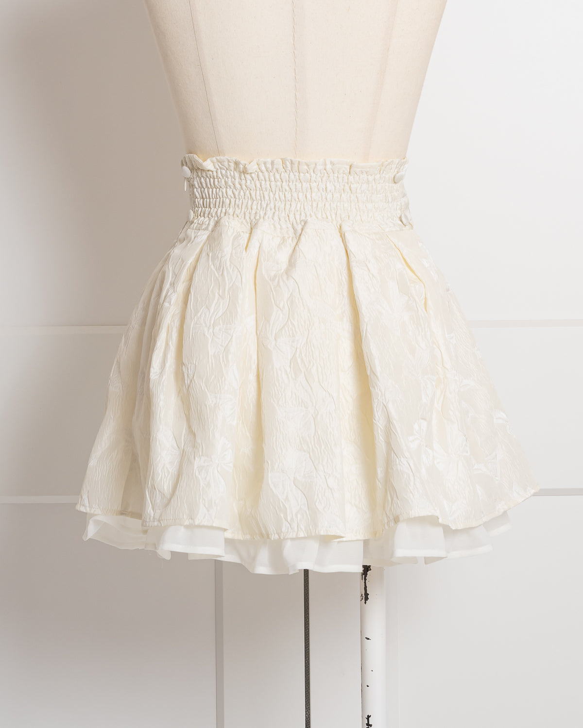 リボンジャガードタックフレアスカート