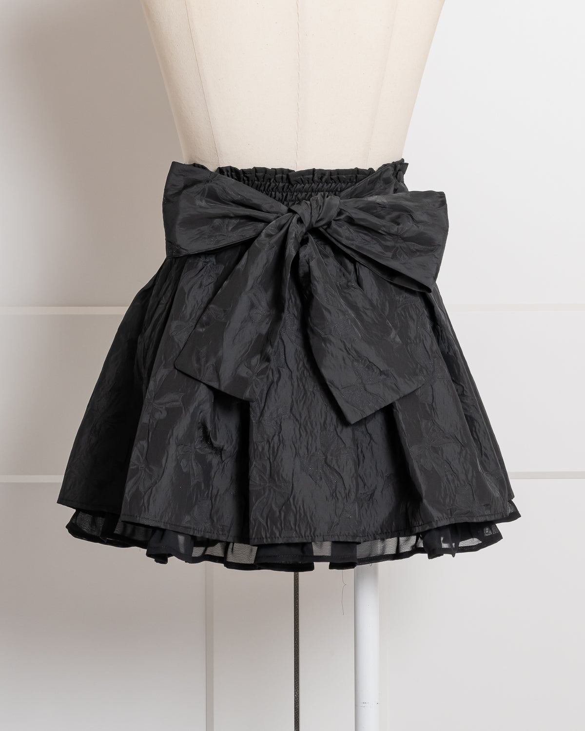 リボンジャガードタックフレアスカート