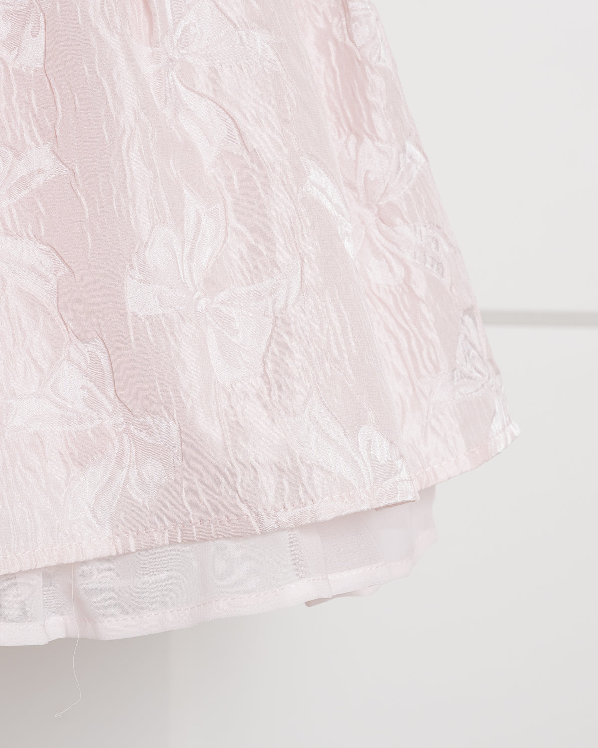 リボンジャガードタックフレアスカート