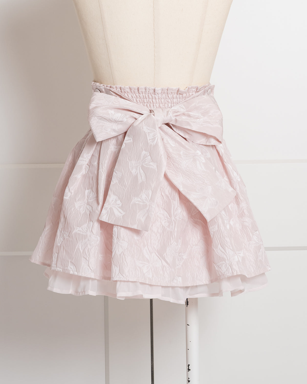 リボンジャガードタックフレアスカート