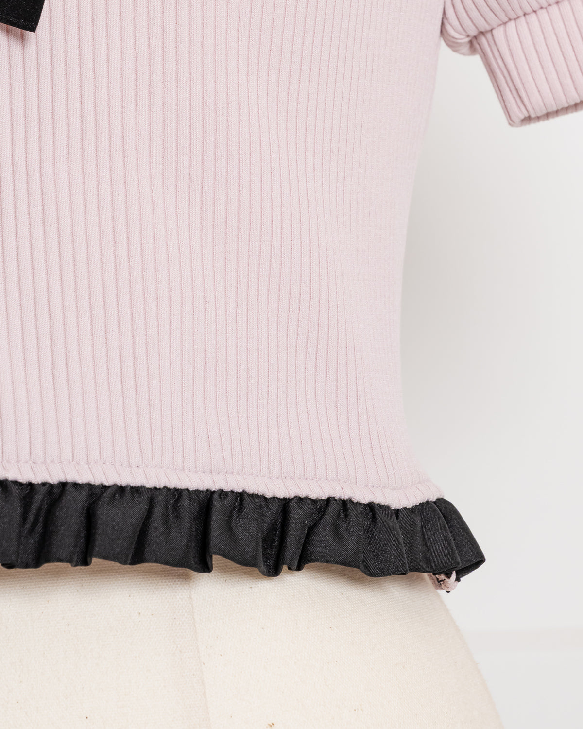 フロントリボンフリルカットソー