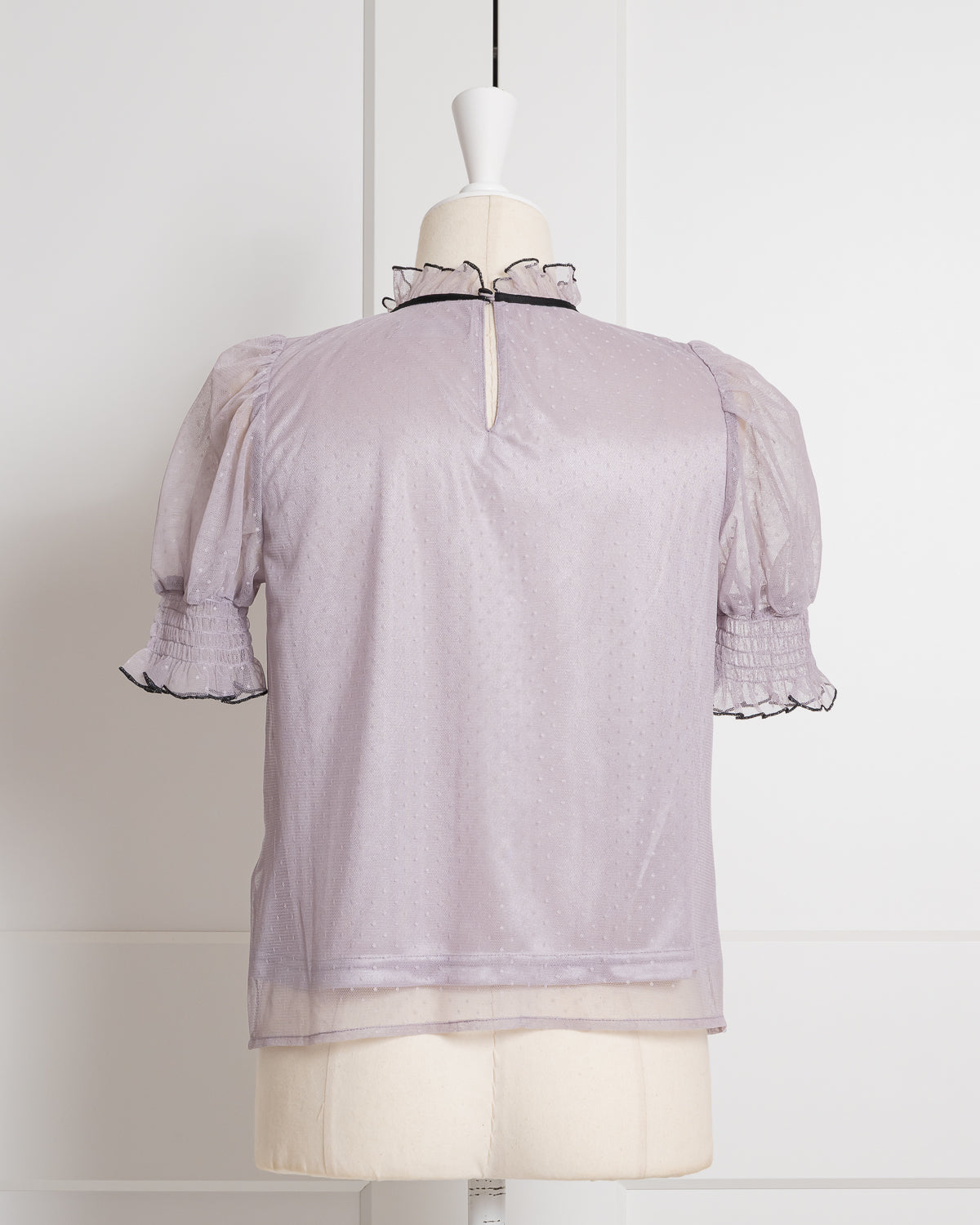 ドットチュールメローフリルブラウス