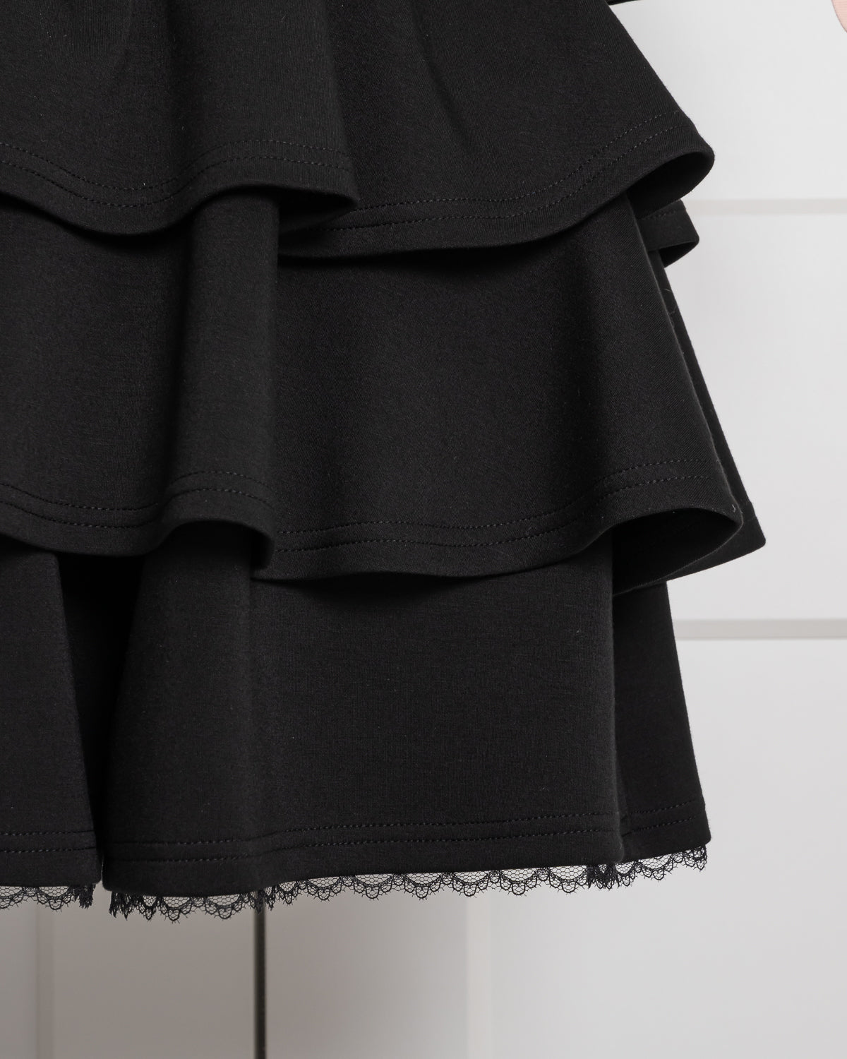 ダブルリボンジャージティアードスカートセット