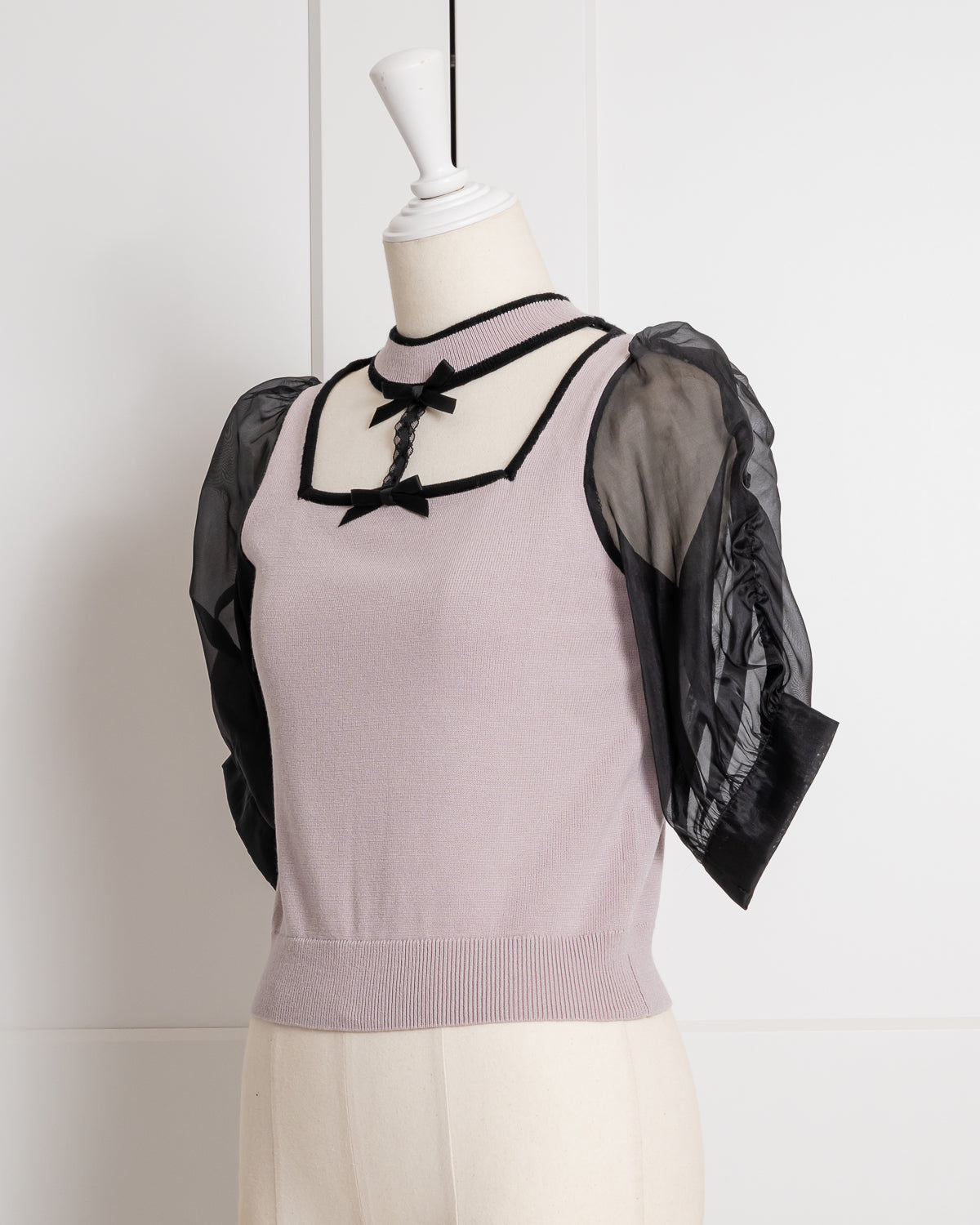 はしごレースチョーカーニット