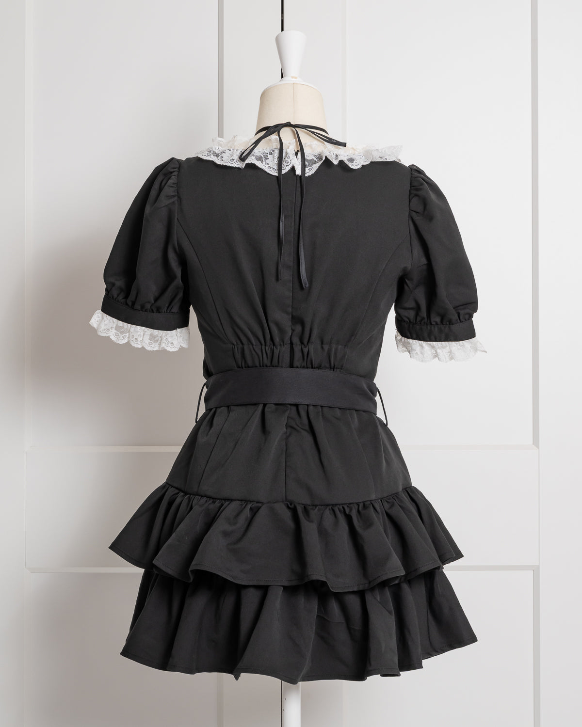 レースフリルティアードミニワンピース