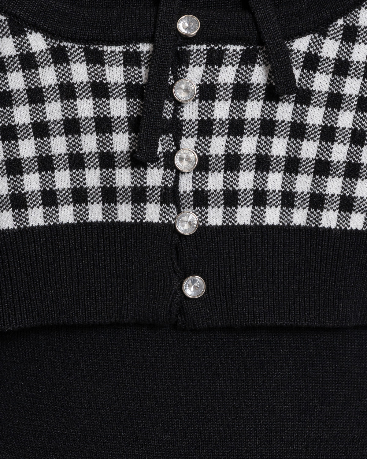 ギンガムレイヤードニットワンピ