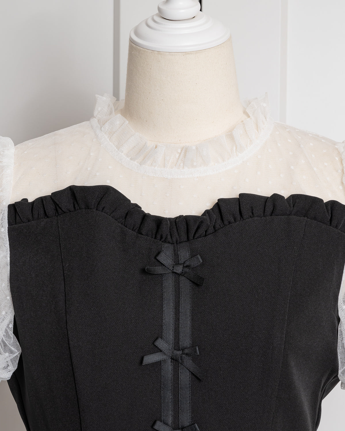 ドットチュールビスチェ風セットアップ