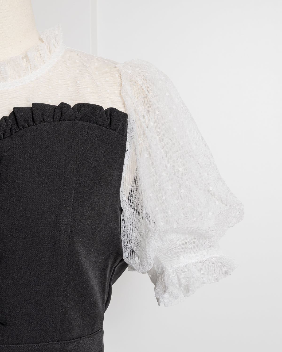 ドットチュールビスチェ風セットアップ