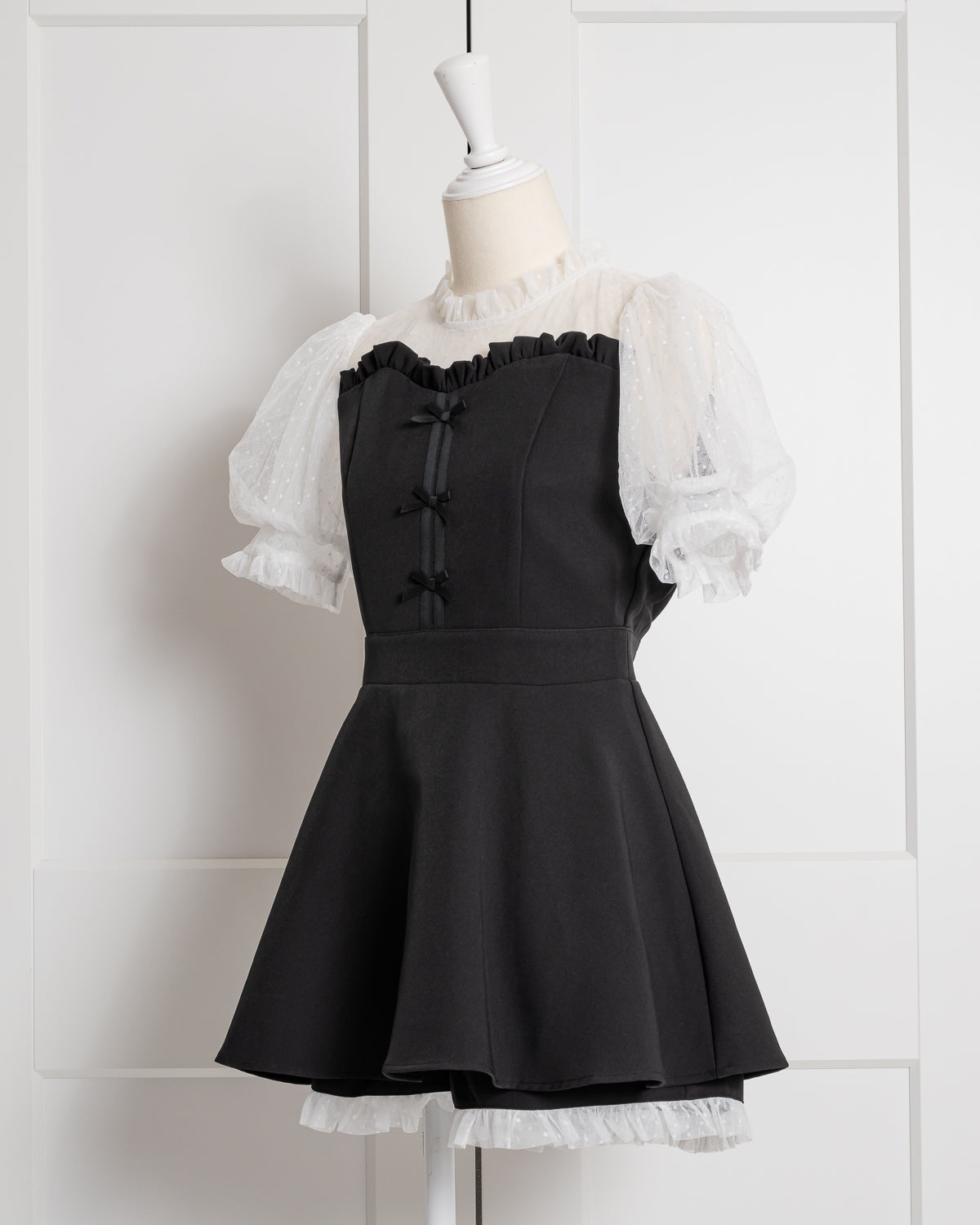 ドットチュールビスチェ風セットアップ