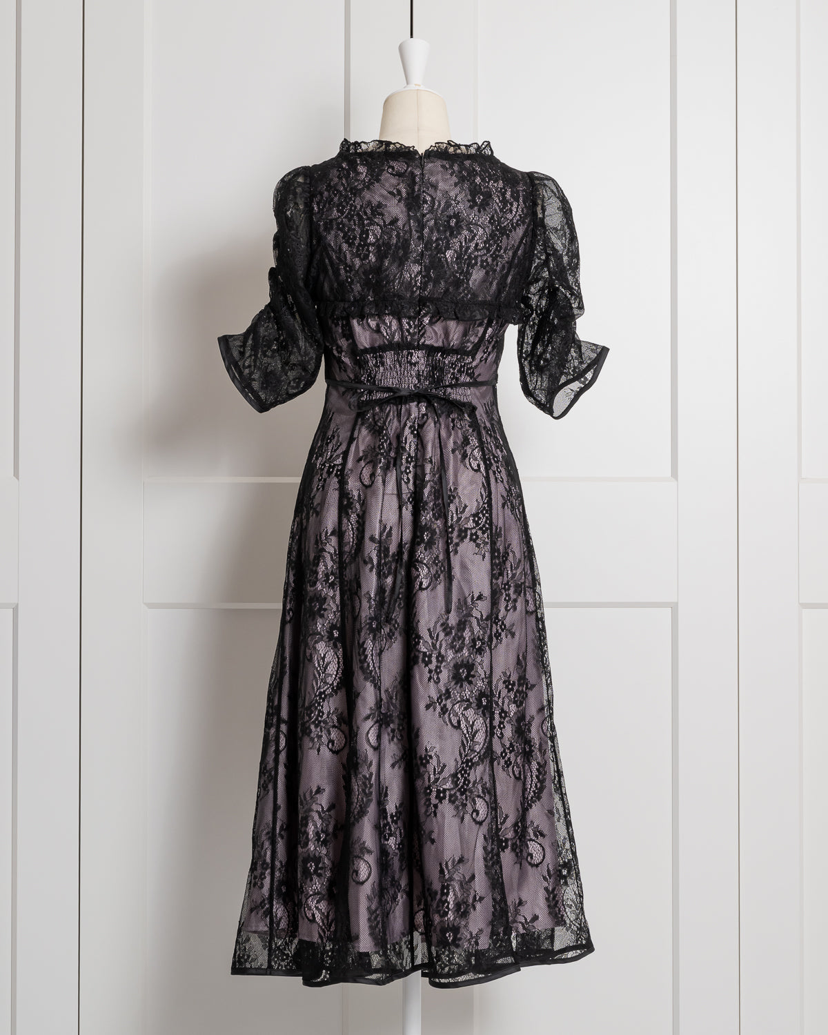 バイカラーレースケープロングワンピース