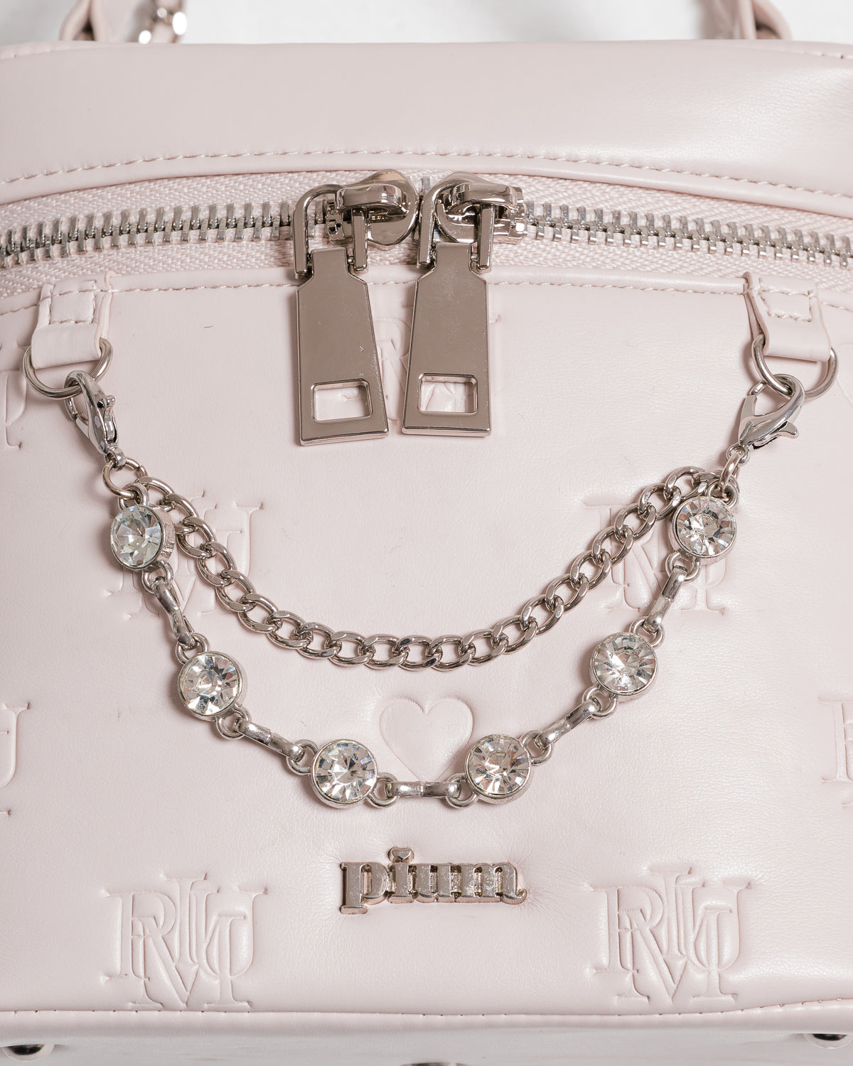 ビジュー付きpiumモノグラムバニティバッグ