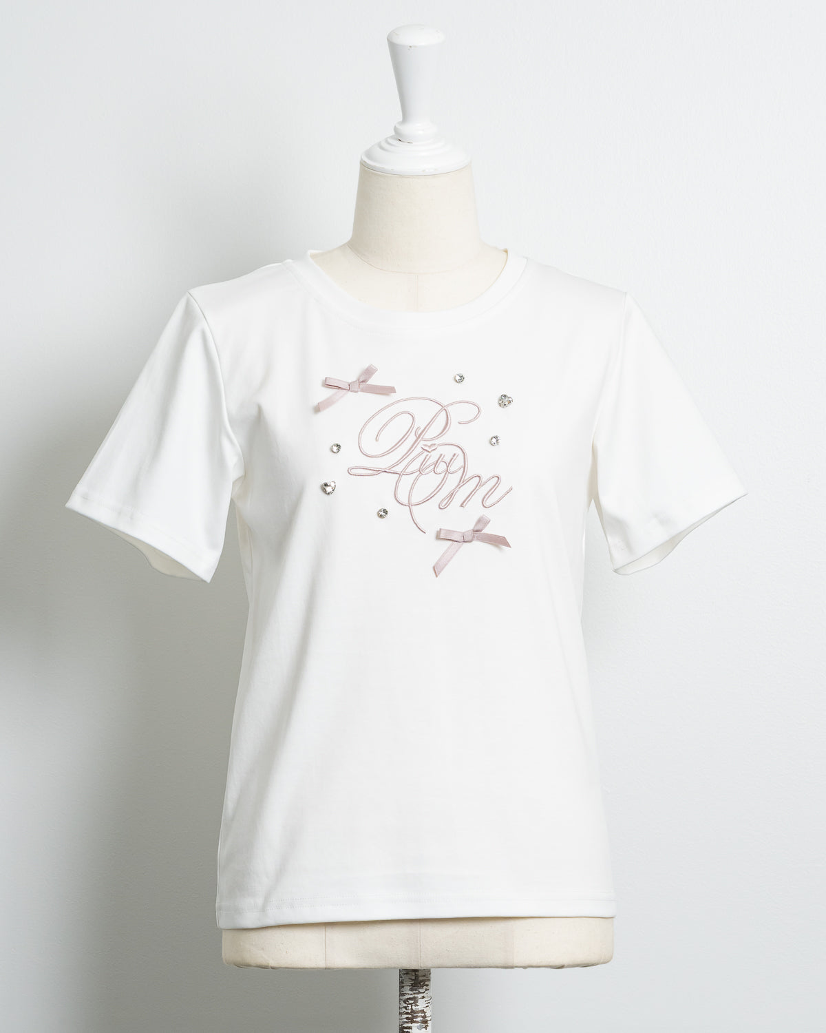 pium ピウム Tシャツ 白 ダブルリボンケープワッフルカットソー pium_shibuya109 | ♡ girly coordinate🎀🖤 ♡ダブルリボン