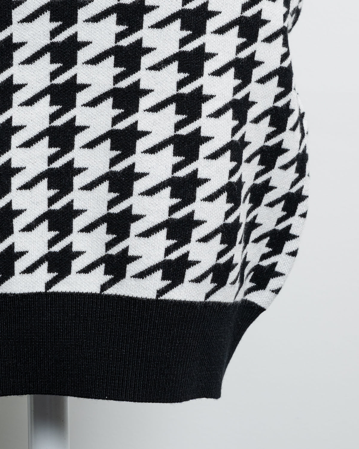 リボンニット×千鳥柄ニットワンピース