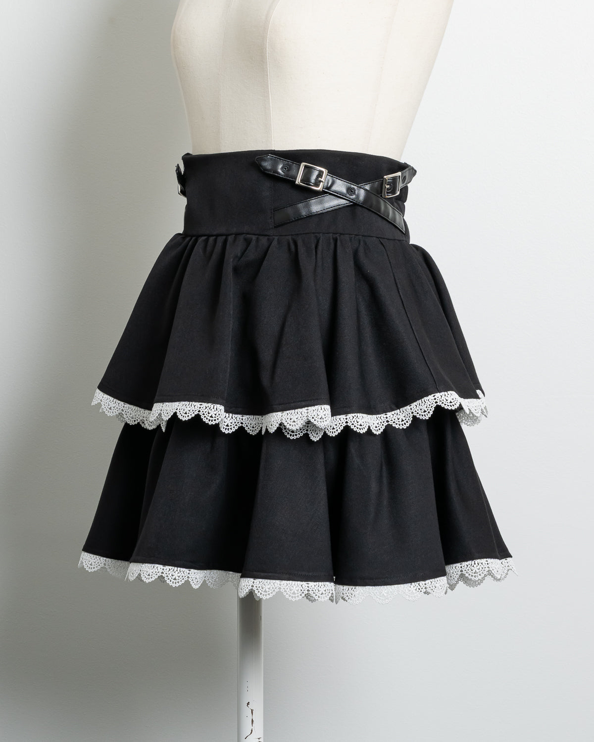 サイドベルトティアードミニスカート