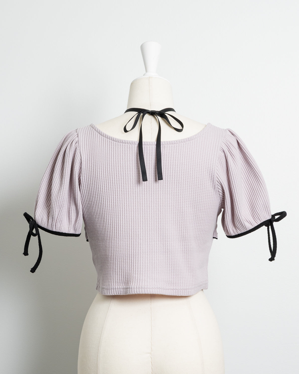 フロントファスナーワッフルカットソー