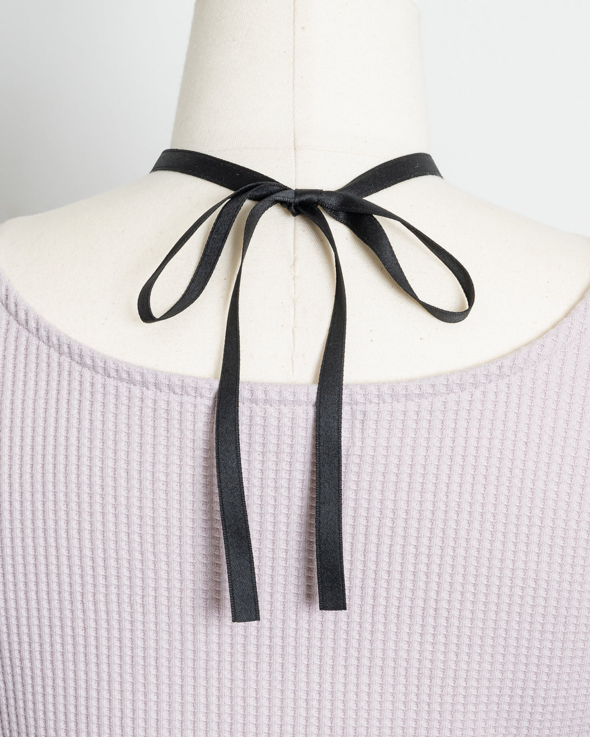 フロントファスナーワッフルカットソー