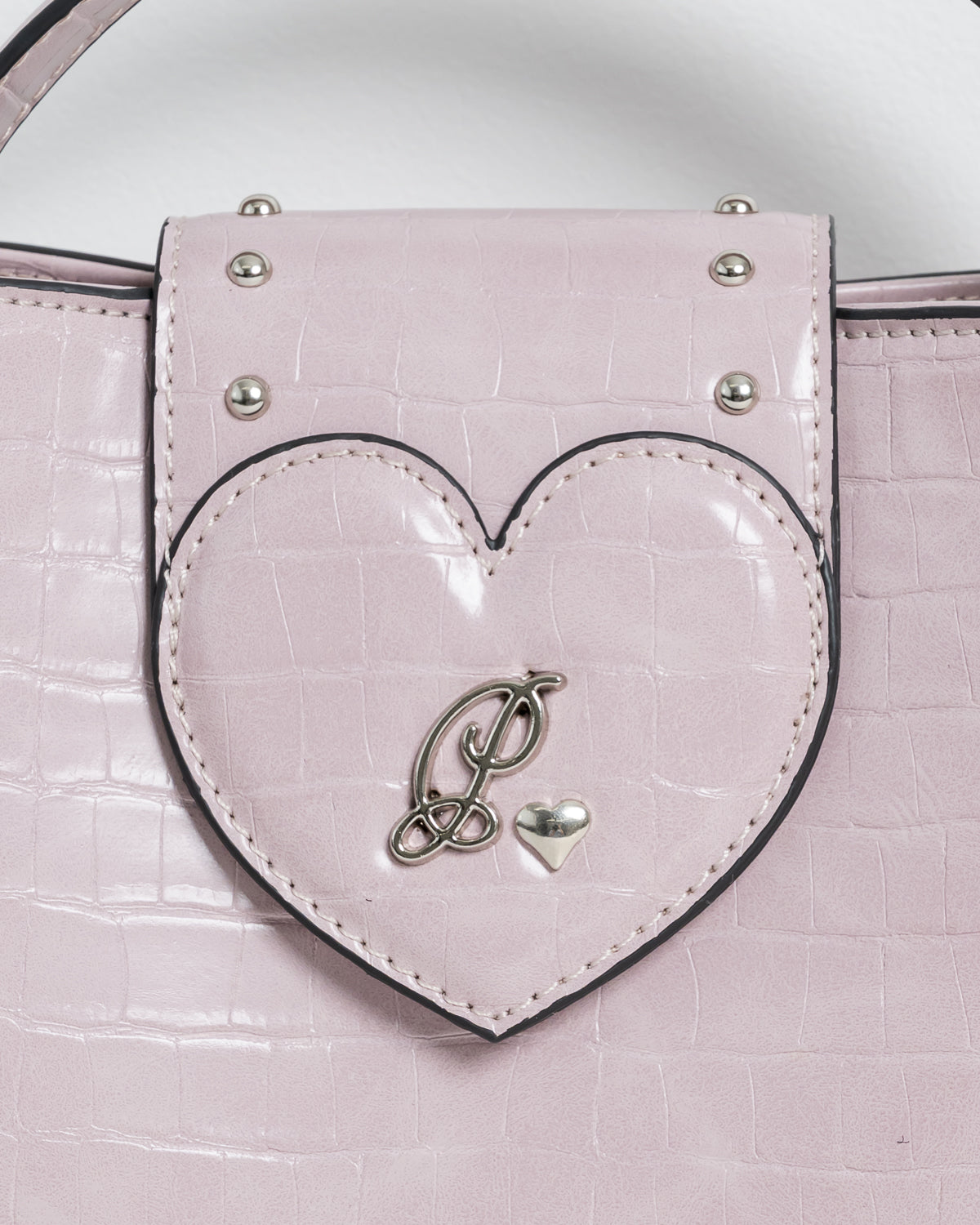 フロントハートクロコ仕切りバッグ