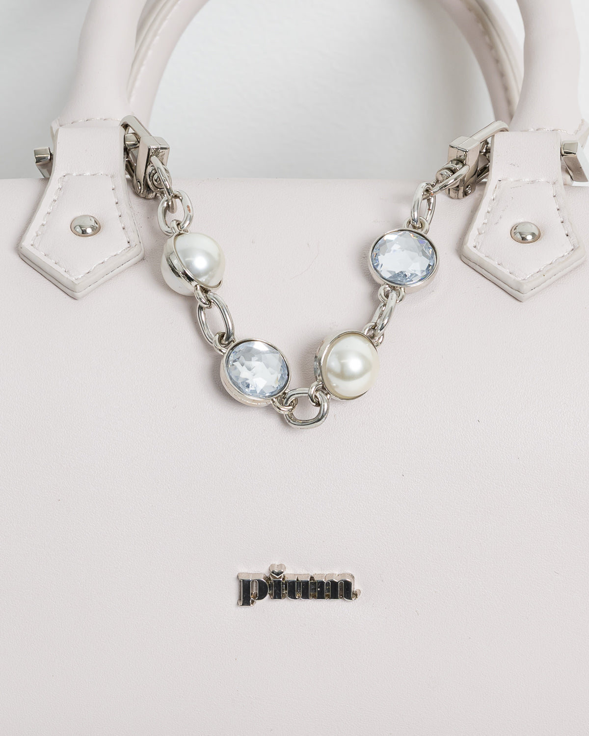 ビジュー付きハート型ボストンバッグ