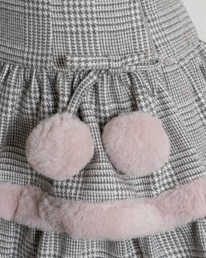 ファー付きティアードミニスカート