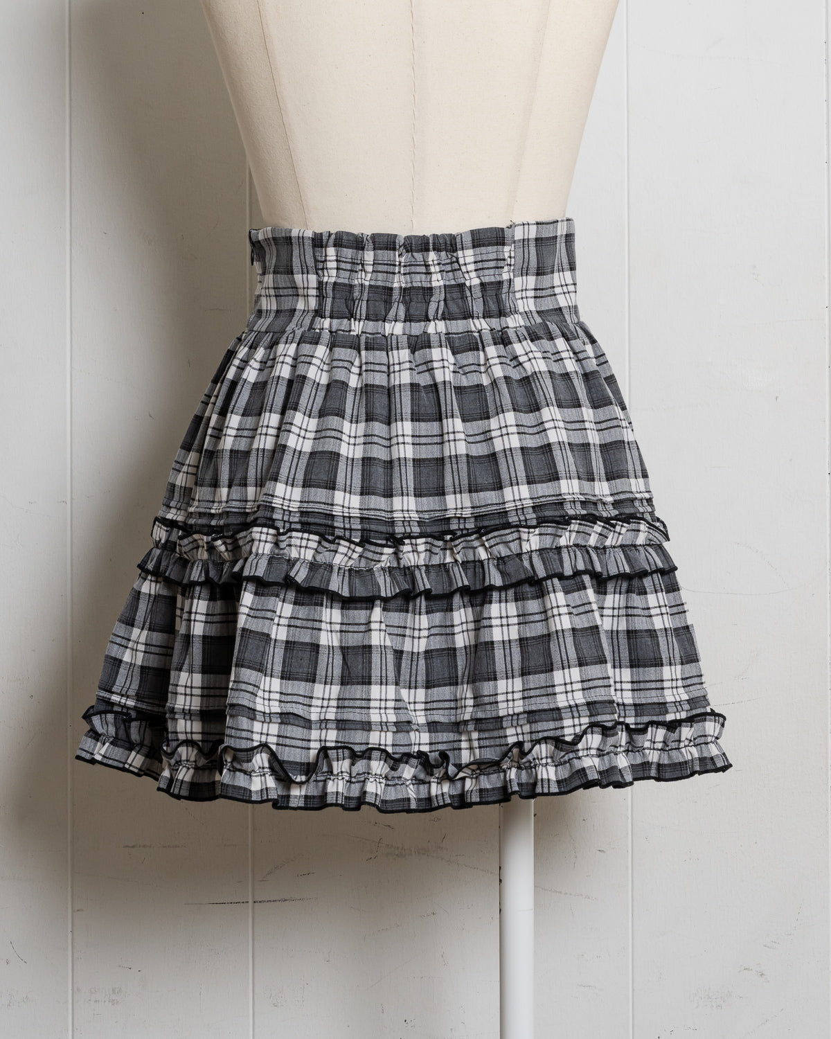 ハートボタンボリュームフレアミニスカート