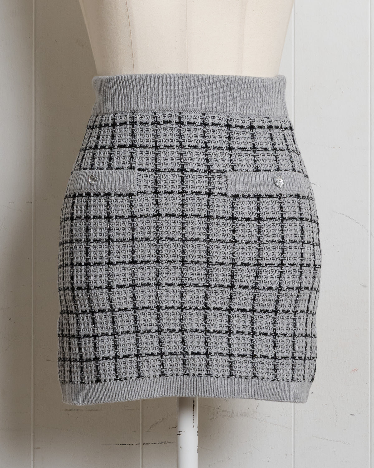 ハートボタンツイードニットセット