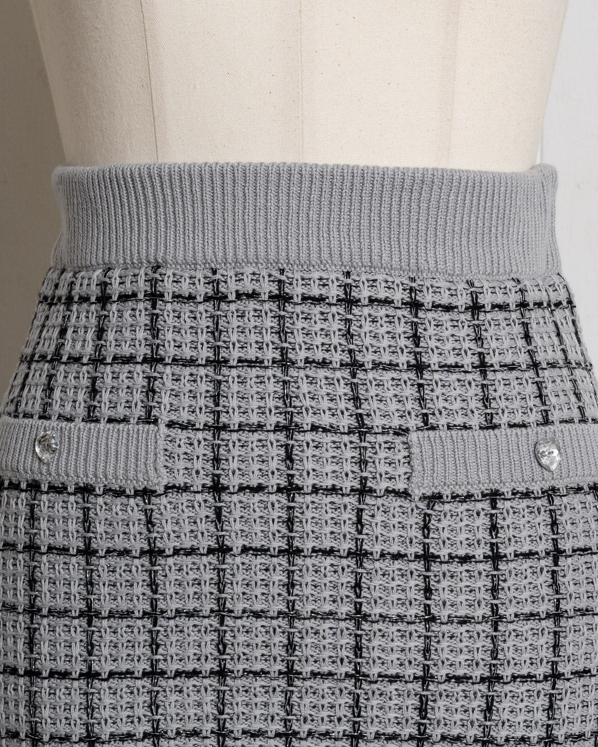 ハートボタンツイードニットセット