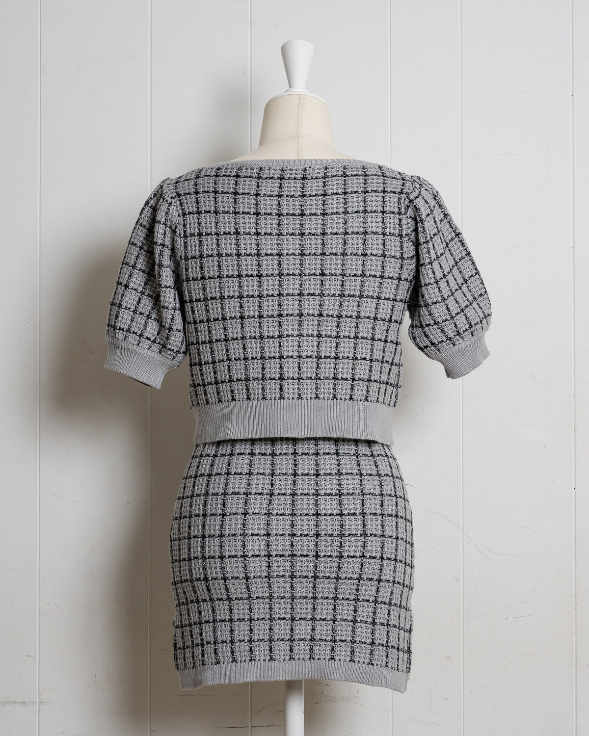 ハートボタンツイードニットセット