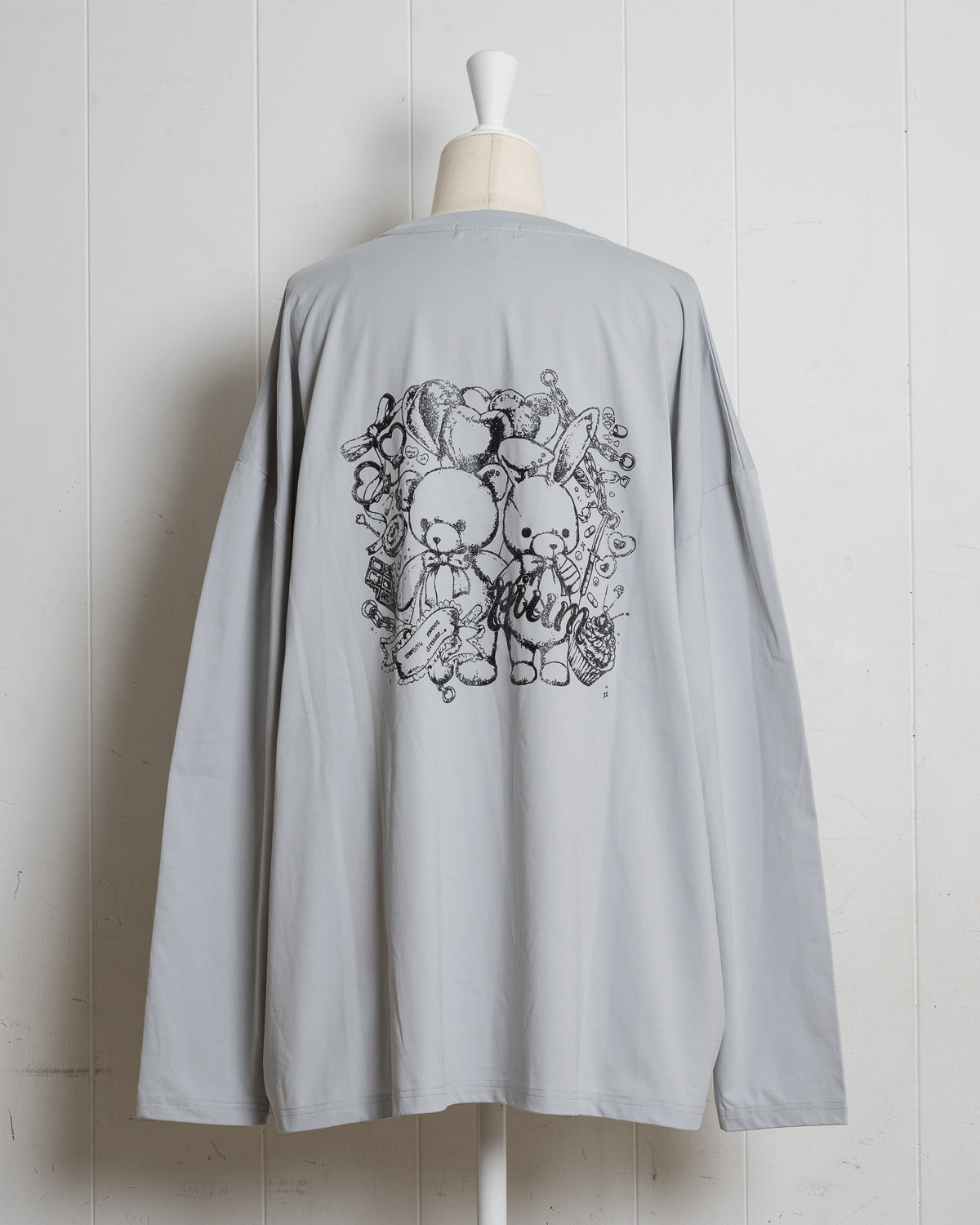 pium teddy friends オーバーサイズロングTシャツ