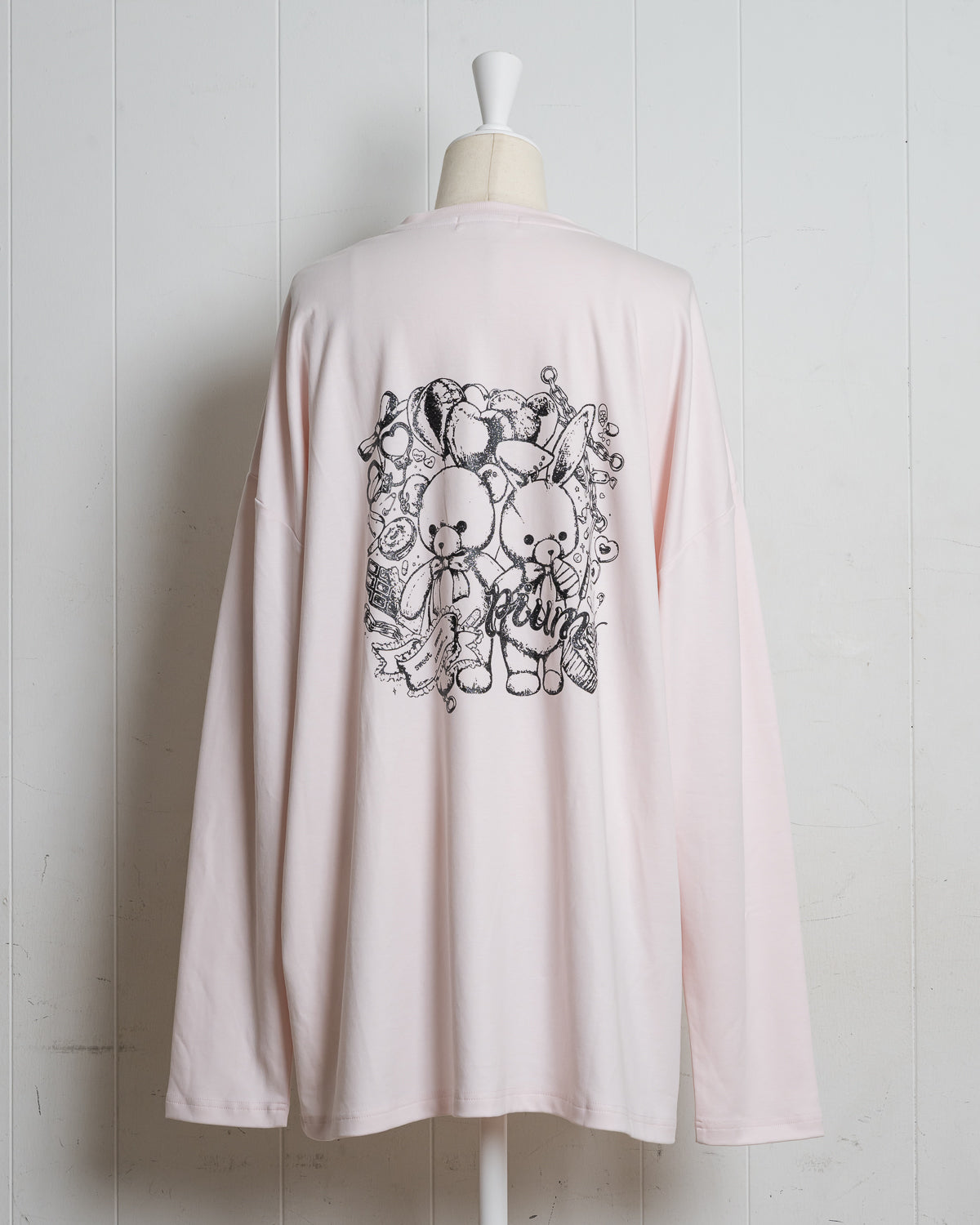 pium teddy friends オーバーサイズロングTシャツ