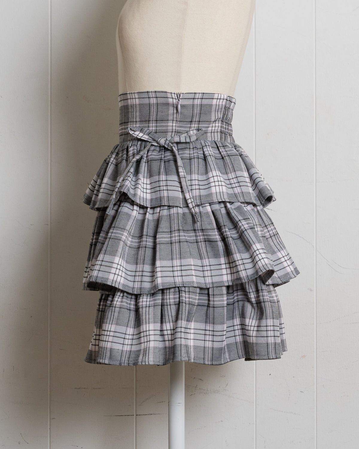 チェックサイドリボンティアードスカート