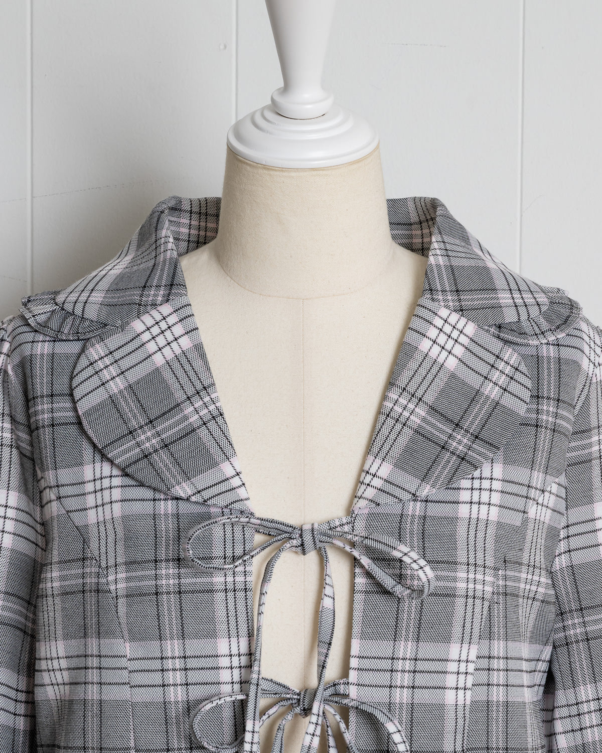チェックフロントリボンジャケット