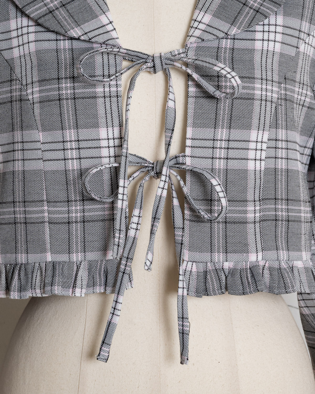 チェックフロントリボンジャケット